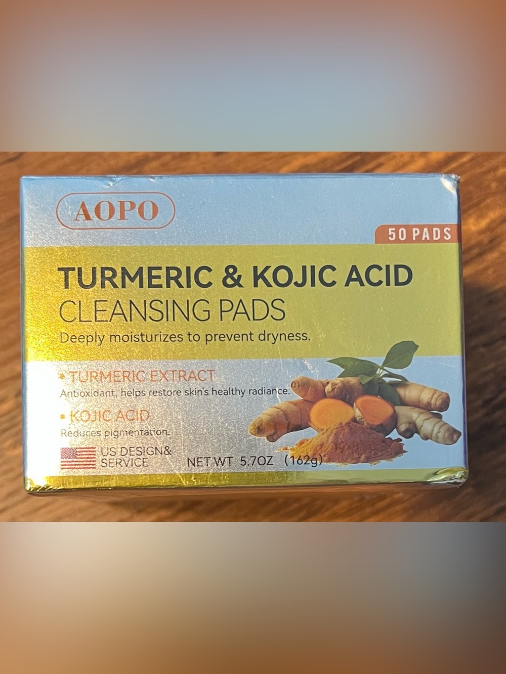 Turmeric & Kojic Acid Facial Cleansing Pads - 50pcs NIB Moisturize and Exfoliate